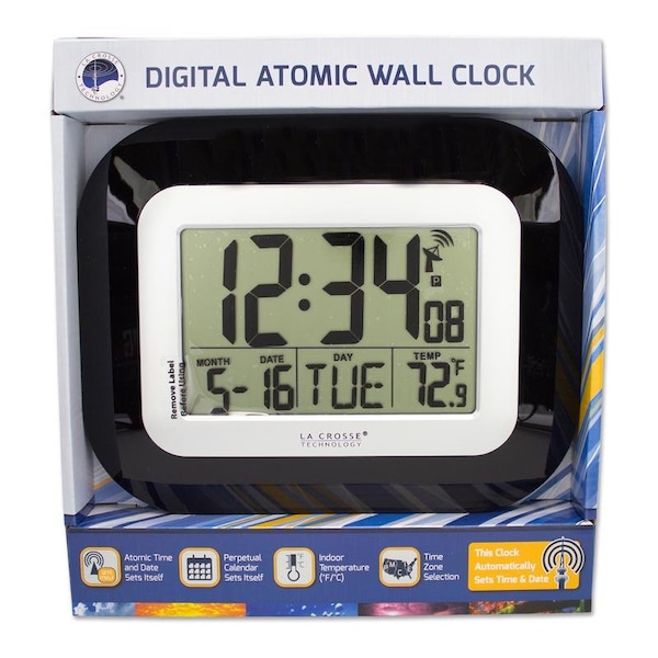 La Crosse Technology Clock Atomic Wall Black WT8005UB Zoro